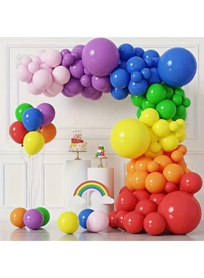Rainbow Balloon Garland Kit, 116PCS Multicolored Balloons，6 Color Rainbow Party Balloon for Birthday Party Decoration,Baby Shower,Wedding,Valentine's Day party,Anniversary,1st Birthday Decorate - Image 1
